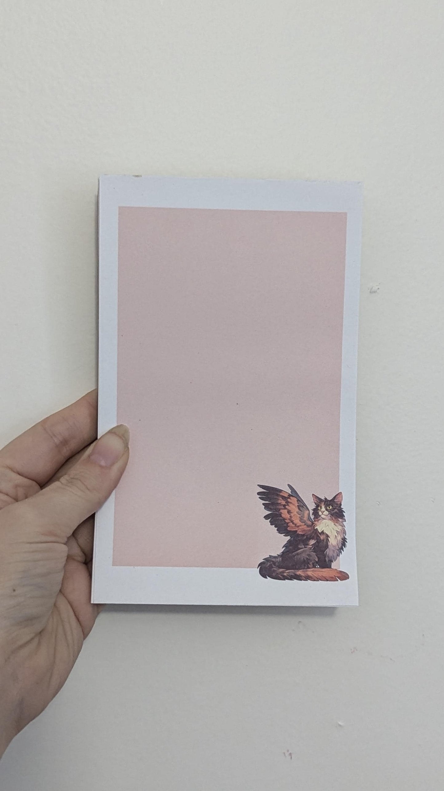 Tressym | winged cat notepad | 50 pages | handmade