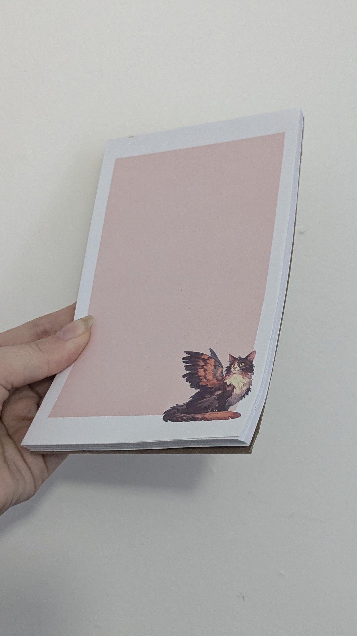 Tressym | winged cat notepad | 50 pages | handmade
