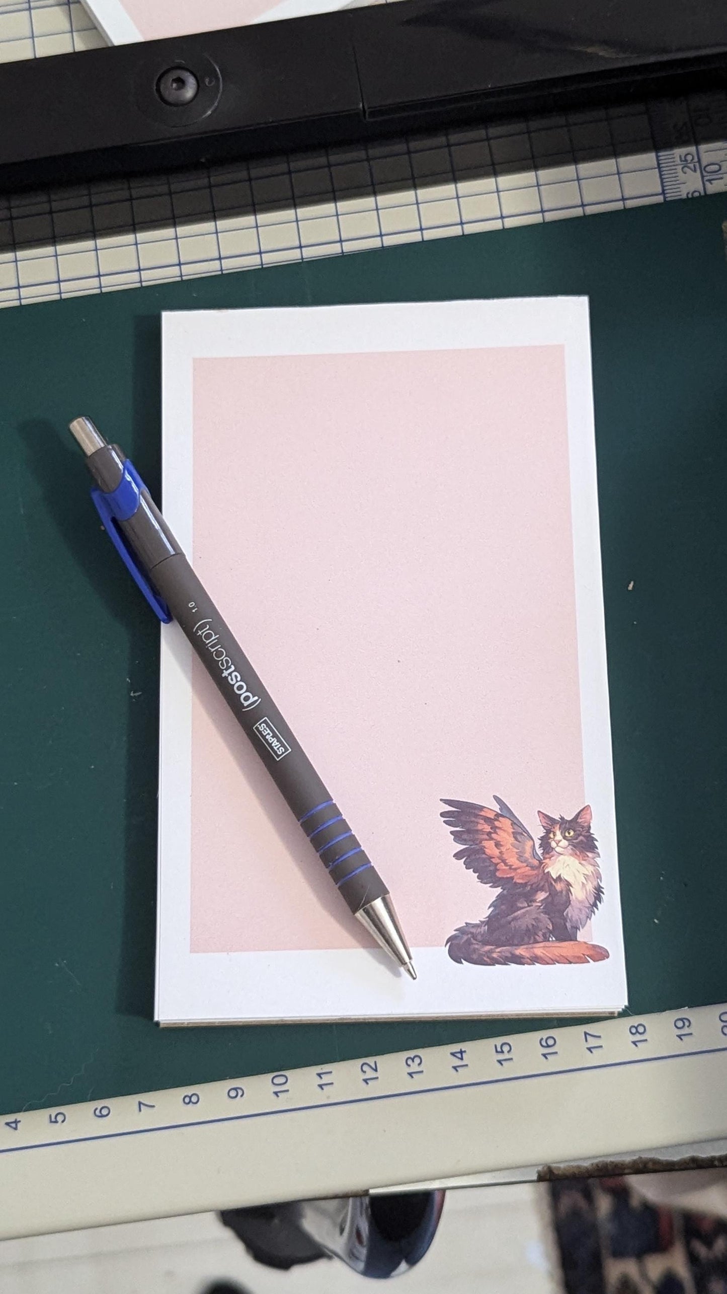 Tressym | winged cat notepad | 50 pages | handmade