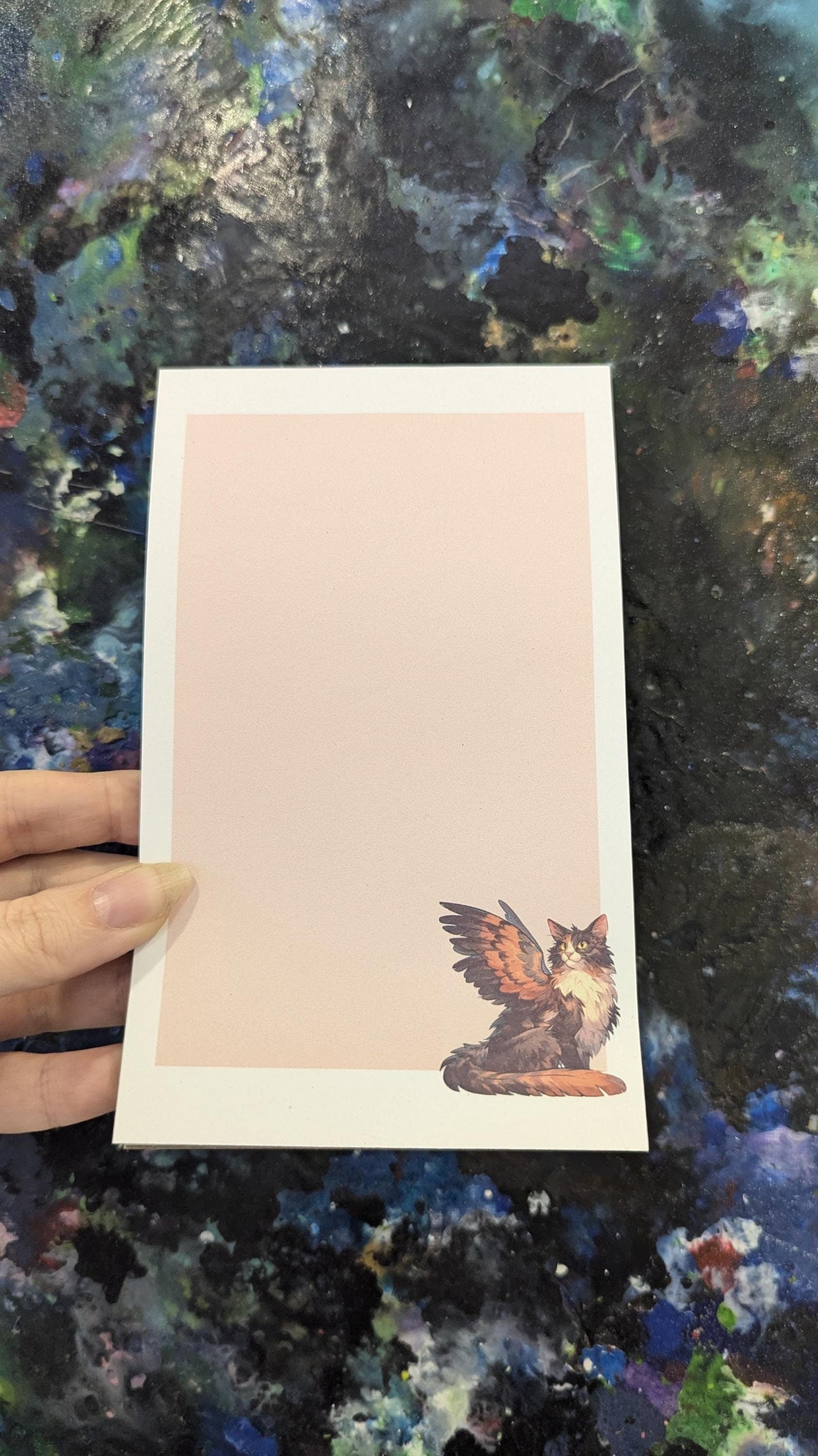 Tressym | winged cat notepad | 50 pages | handmade