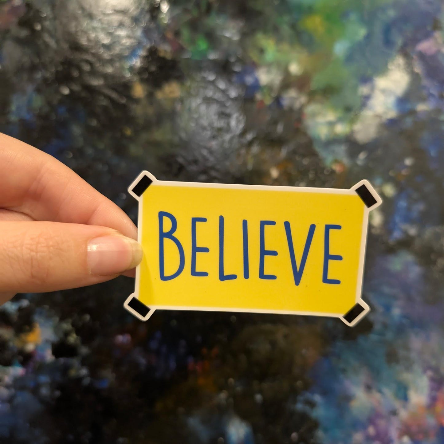 Believe Lasso Richmond locker room motivational sign | sparkle water resistant holographic art