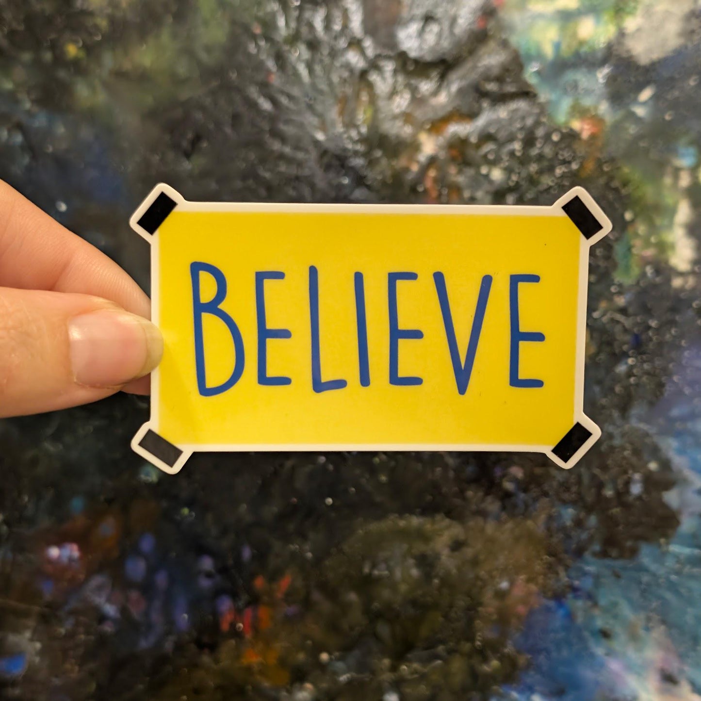 Believe Lasso Richmond locker room motivational sign | sparkle water resistant holographic art