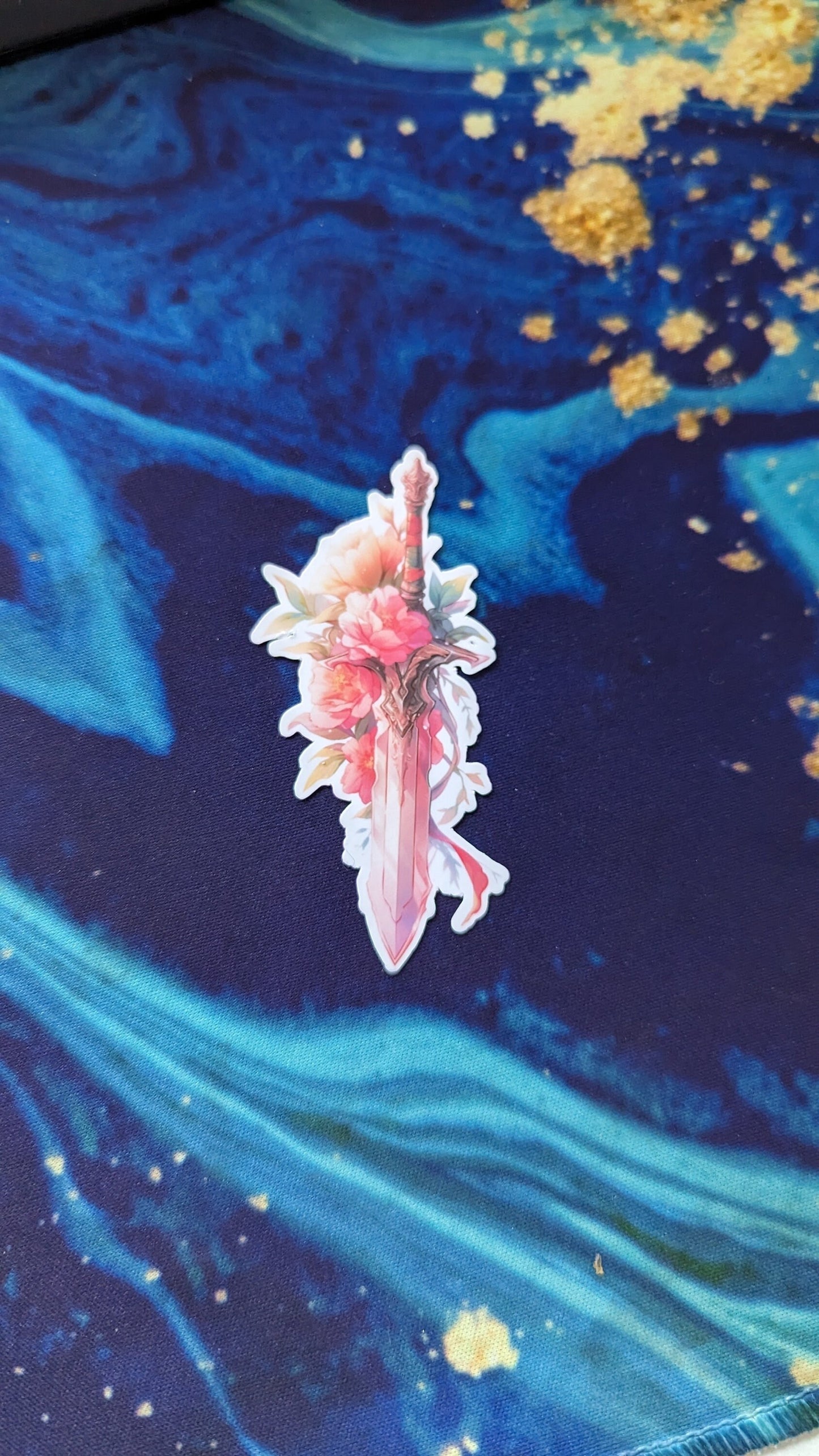 Sword and flowers Sticker