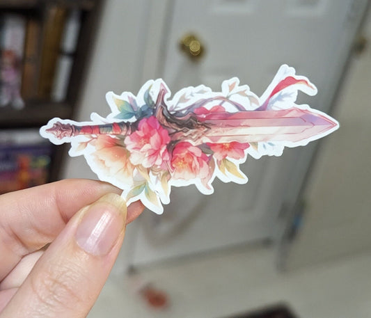 Sword and flowers Sticker