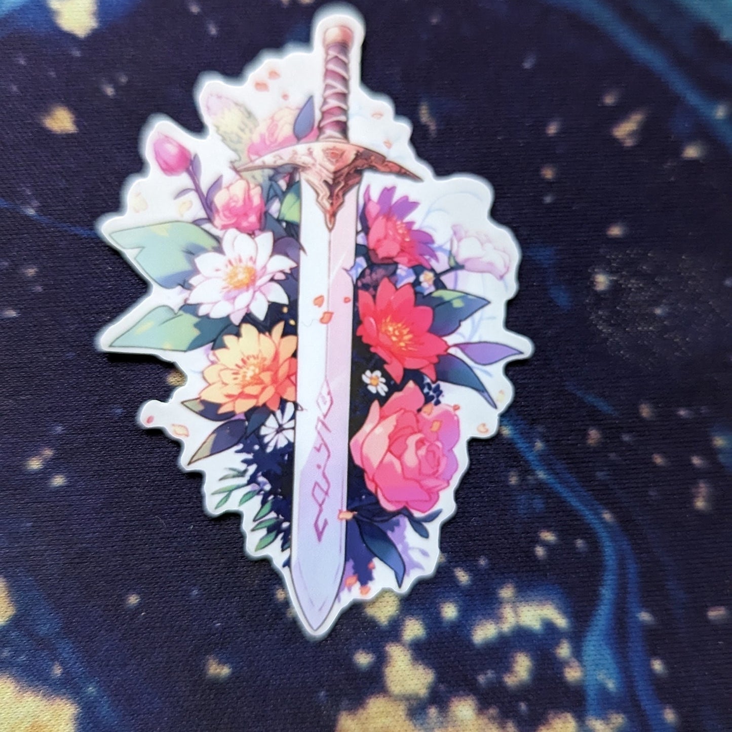 Sword and flower Sticker