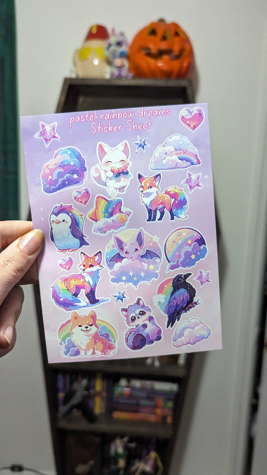 Pastel rainbow dreams sticker sheet