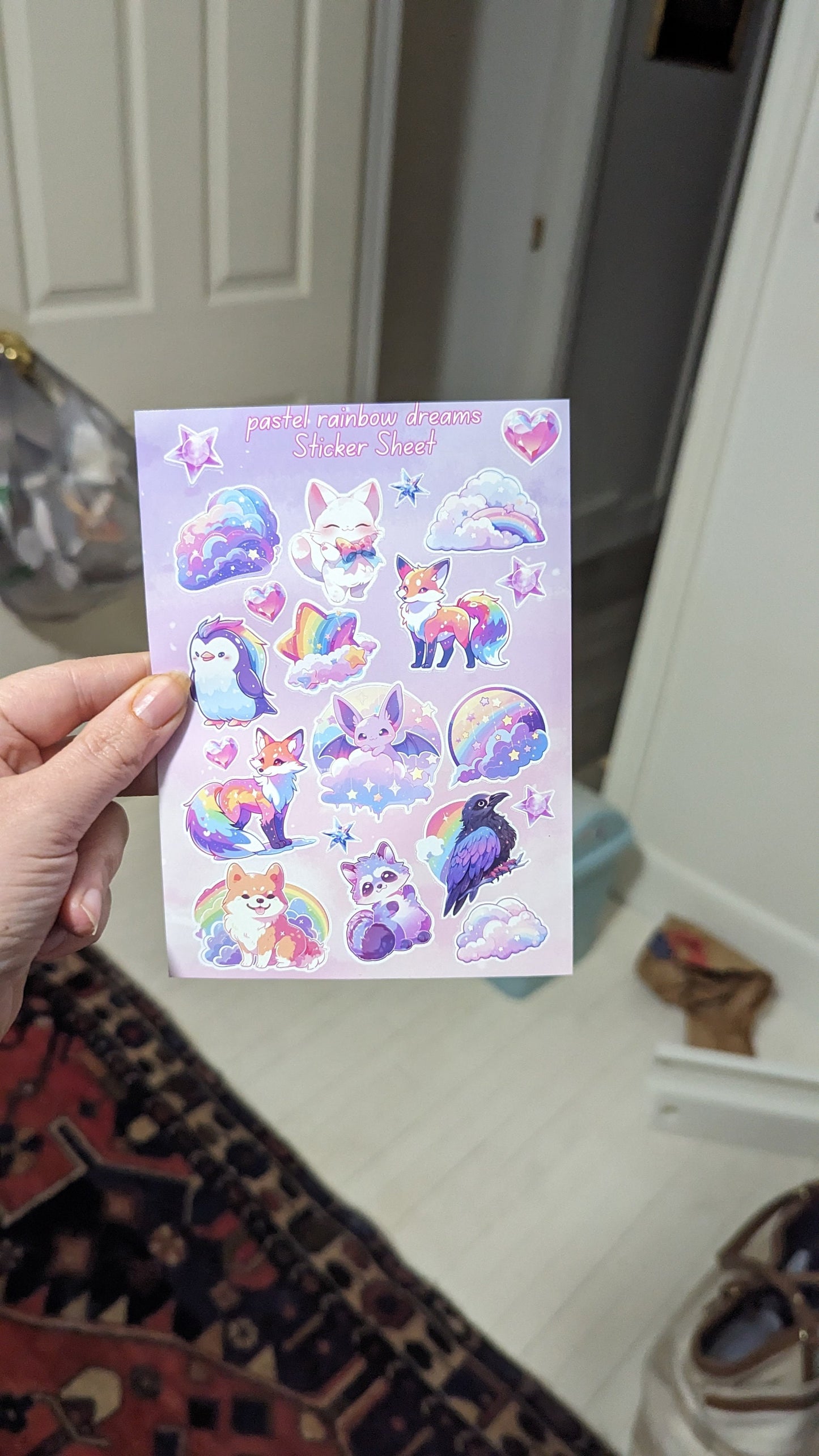 Pastel rainbow dreams sticker sheet