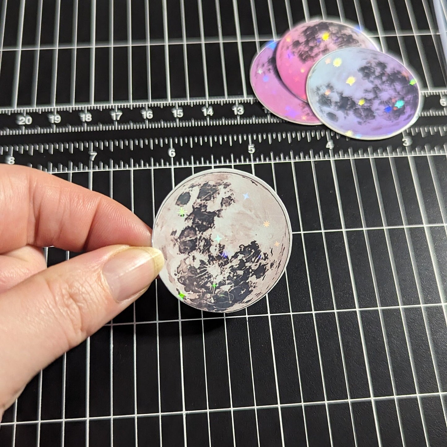 Moon sticker SMALL | waterproof | sparkle, holographic, glossy