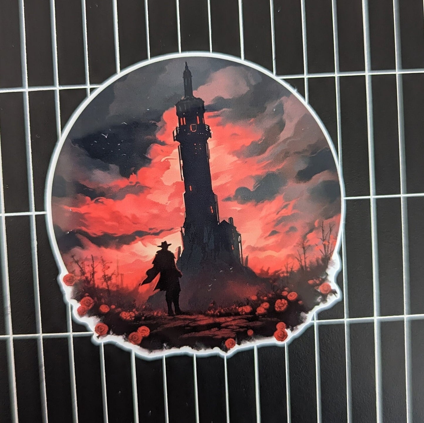 Sci-Fi tower with figure sticker