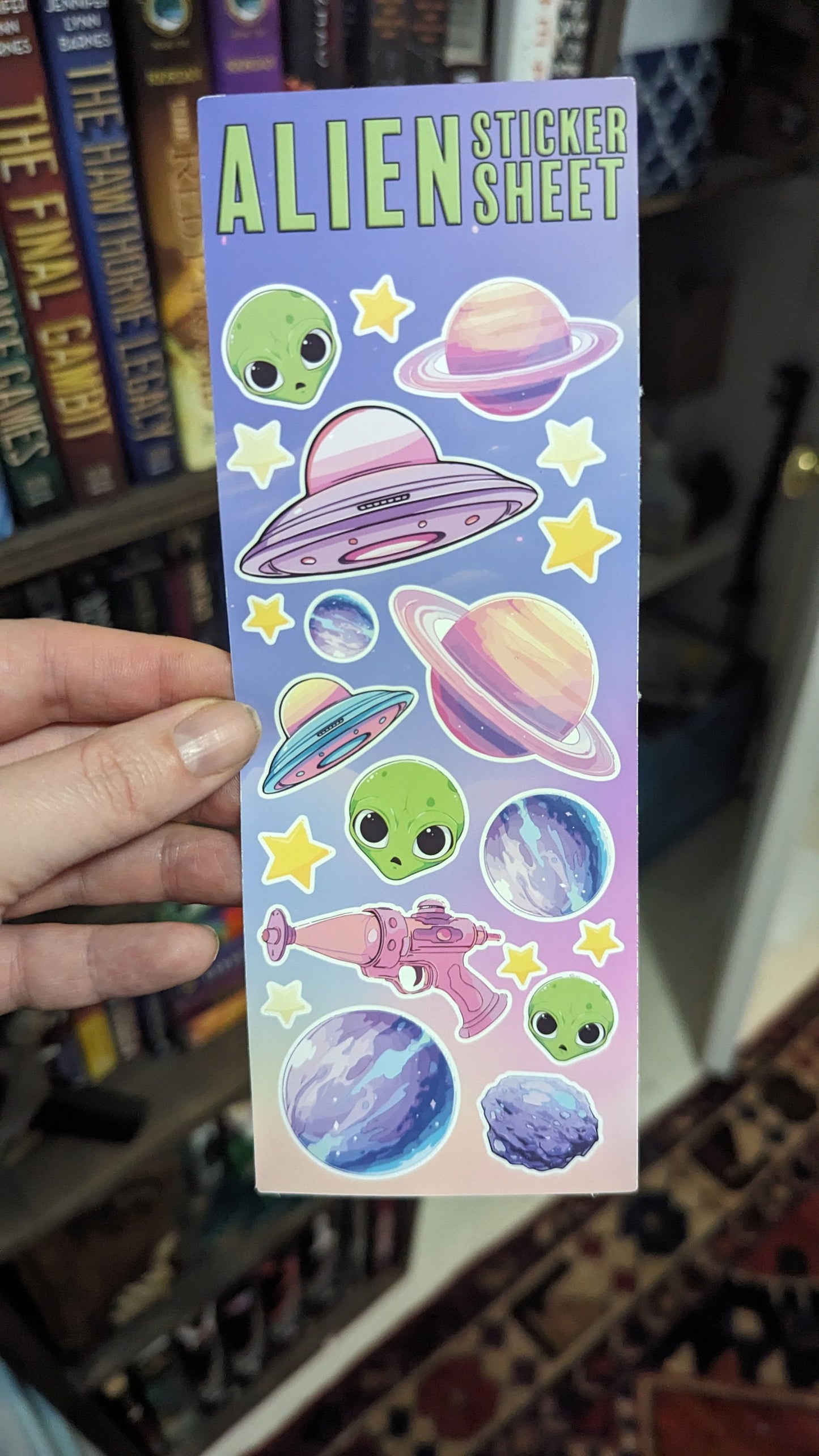 Alien sticker sheet pink sticker sheet