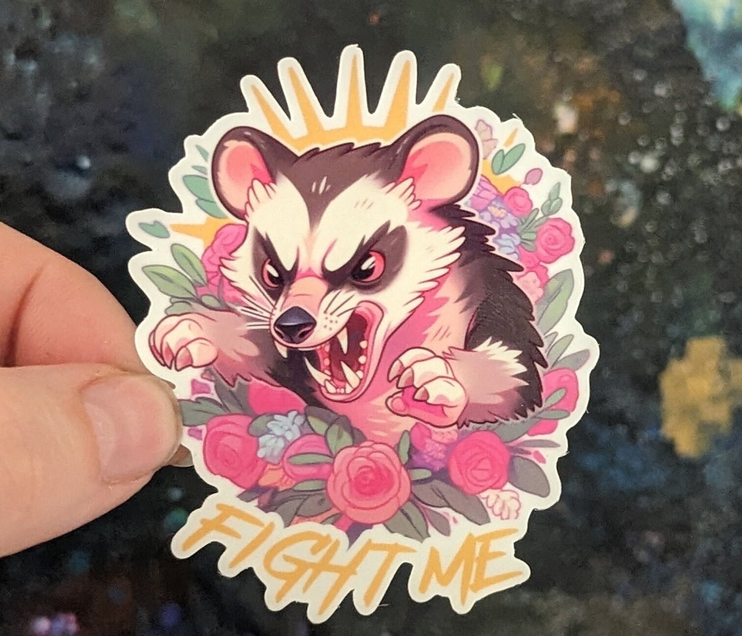 Fight Me possum sticker