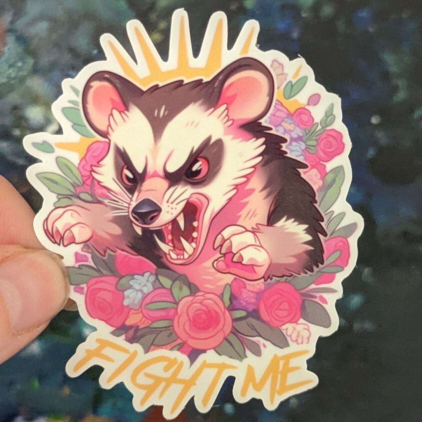 Fight Me possum sticker