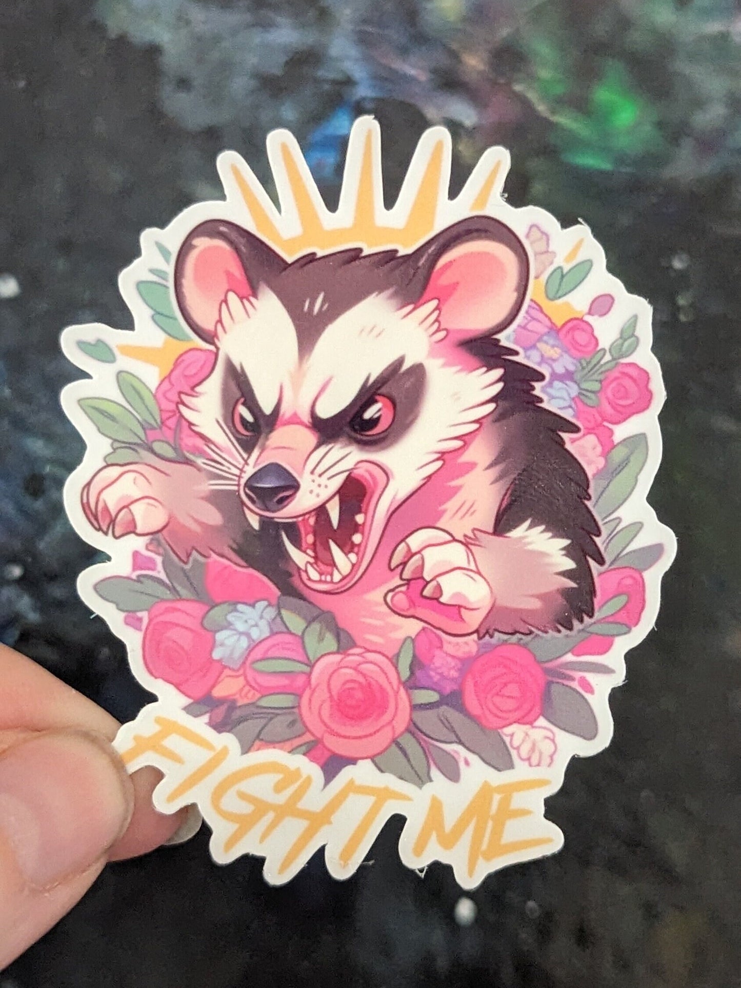 Fight Me possum sticker