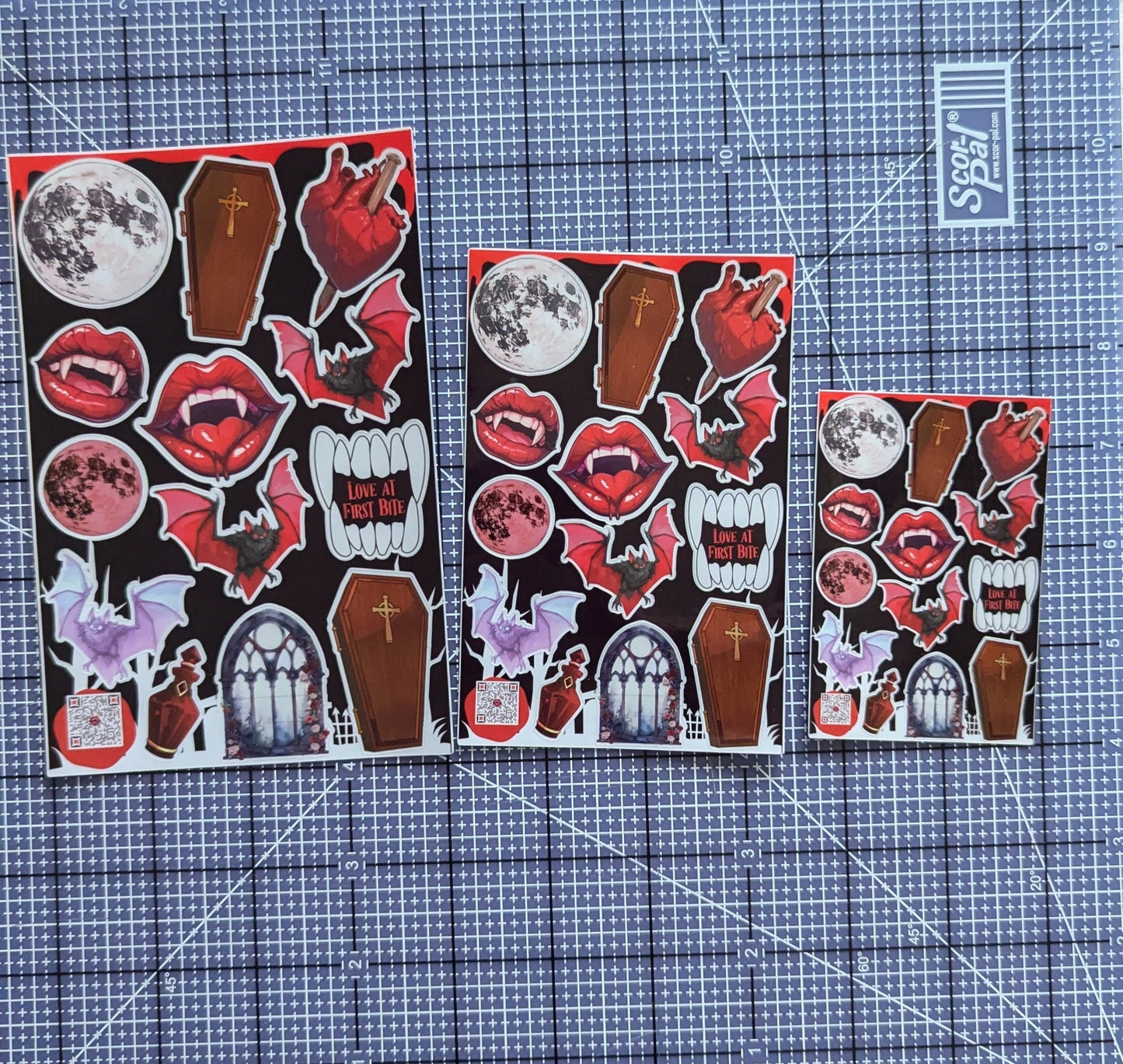 Gothic Vampire Sticker Sheet | laminated | waterproof |