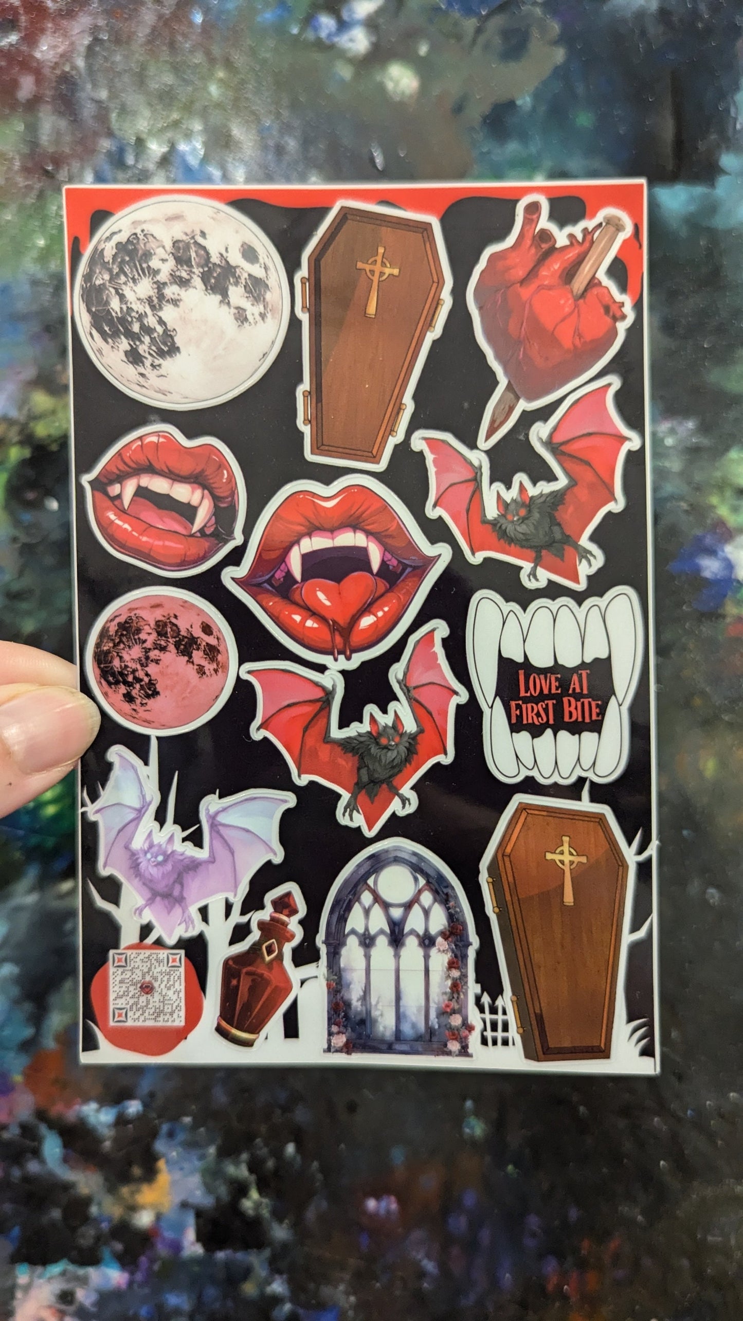 Gothic Vampire Sticker Sheet | laminated | waterproof |