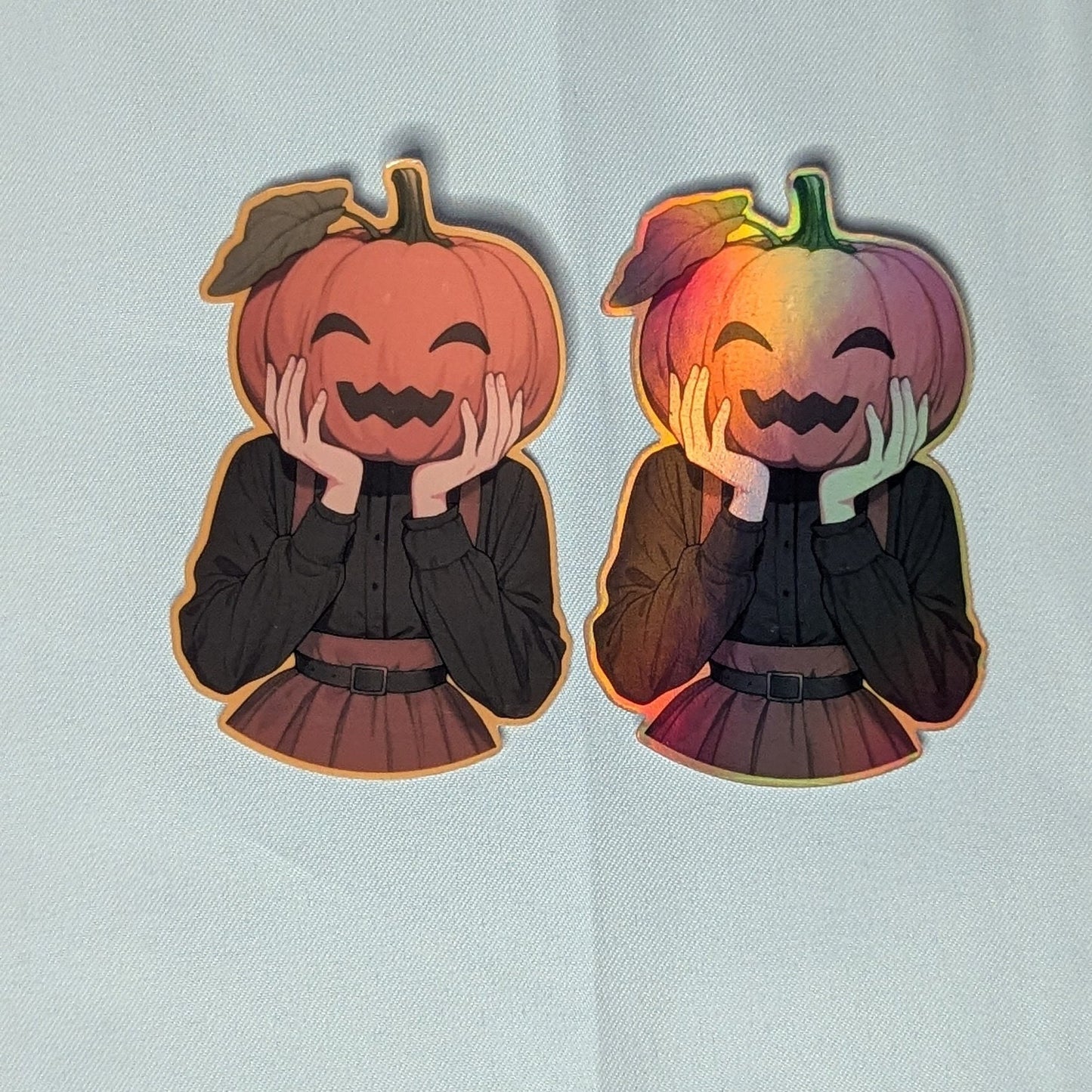 Spooky autumn Halloween season sticker | laminated waterproof | jack-o'-lantern, pumpkin, PSL, | holographic, sparkle