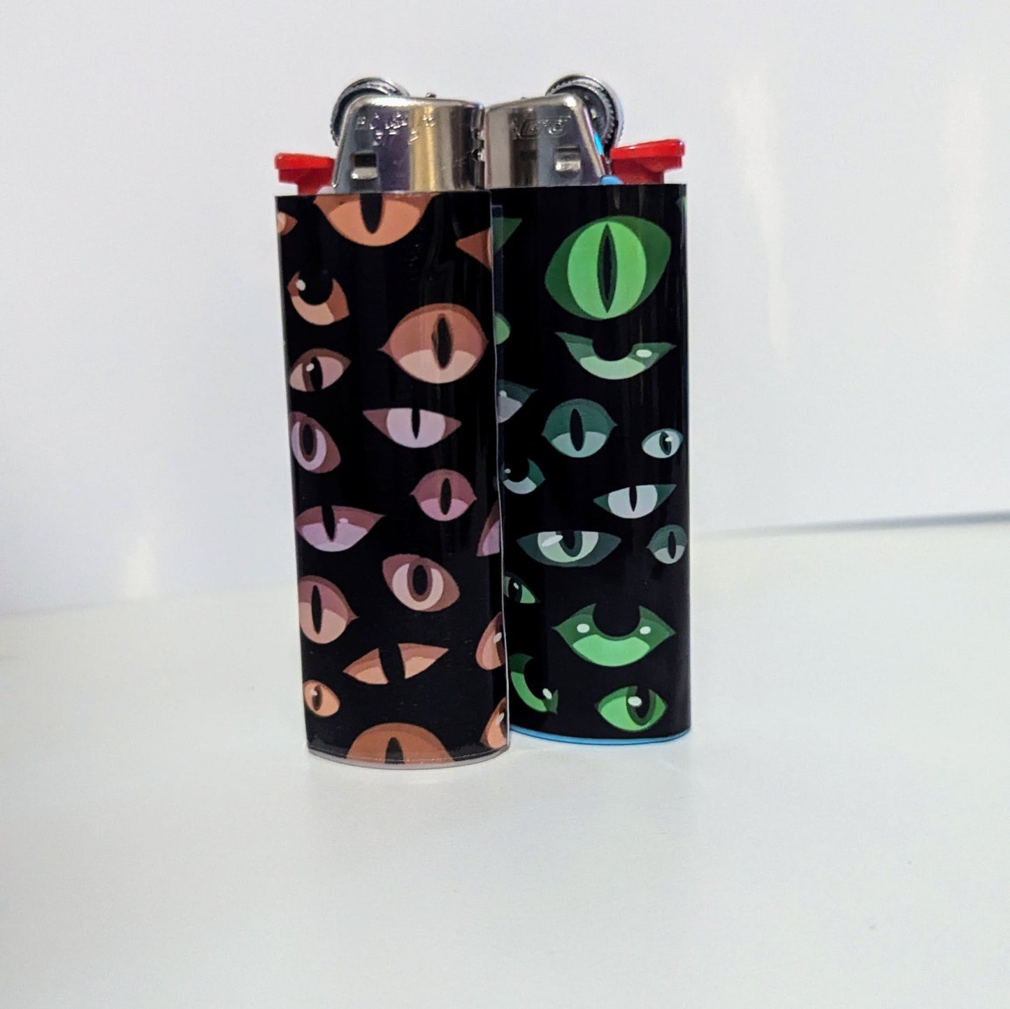 Patterned lighter wrap | customize your lighters | spooky Halloween pattern | eyes in the dark