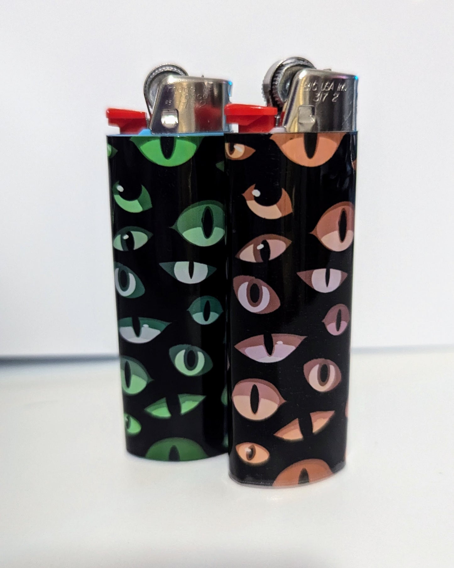 Patterned lighter wrap | customize your lighters | spooky Halloween pattern | eyes in the dark