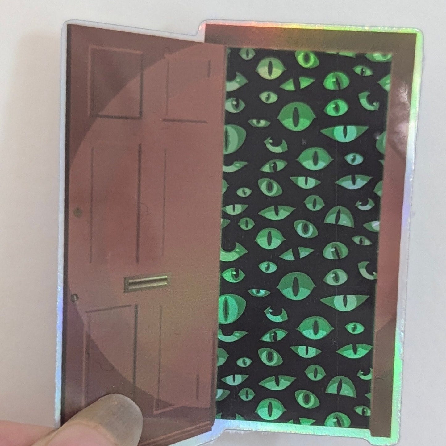 Spooky eyes in the Doorway green | vinyl sticker | waterproof