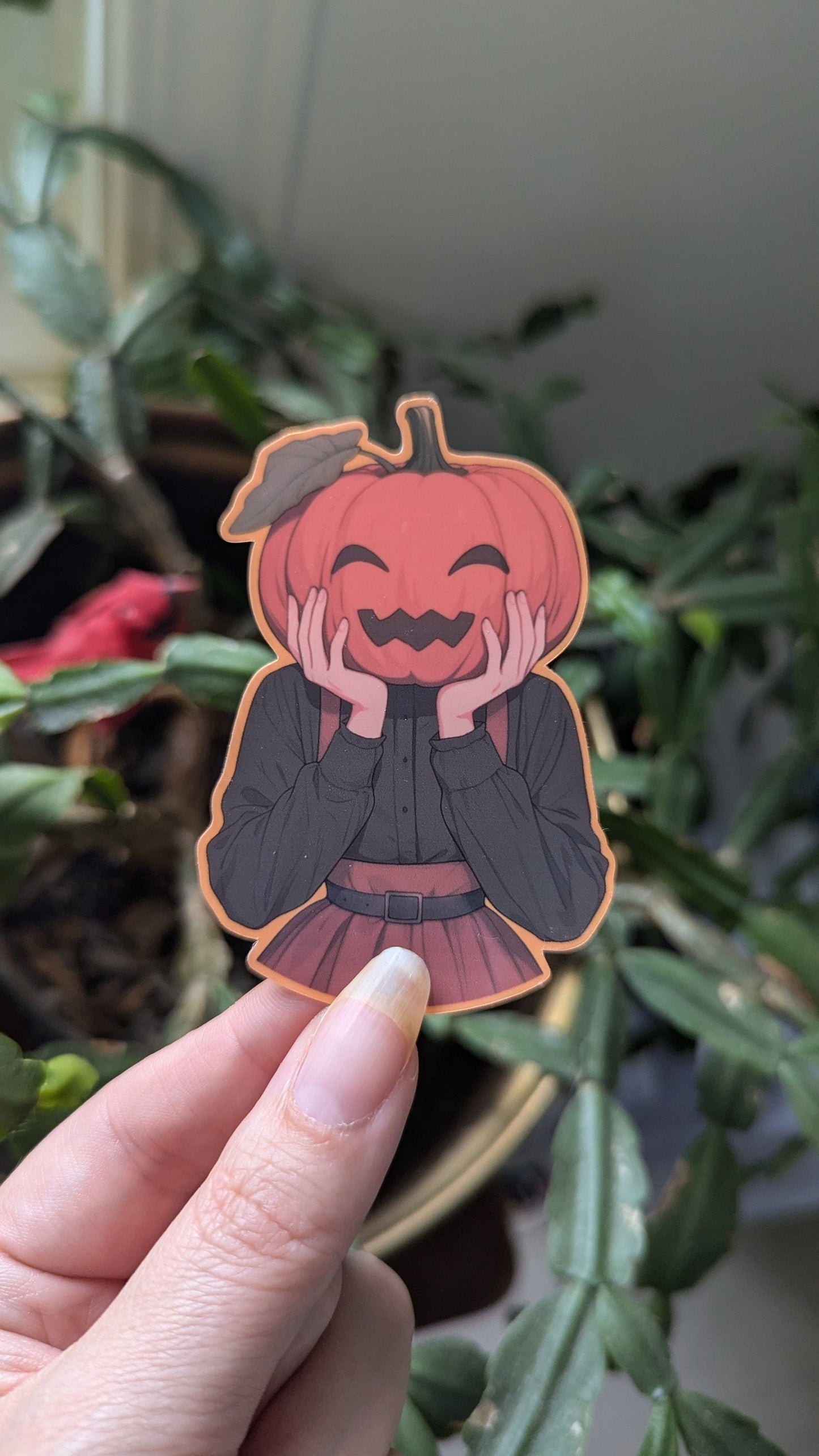 Spooky autumn Halloween season sticker | laminated waterproof | jack-o'-lantern, pumpkin, PSL, | holographic, sparkle