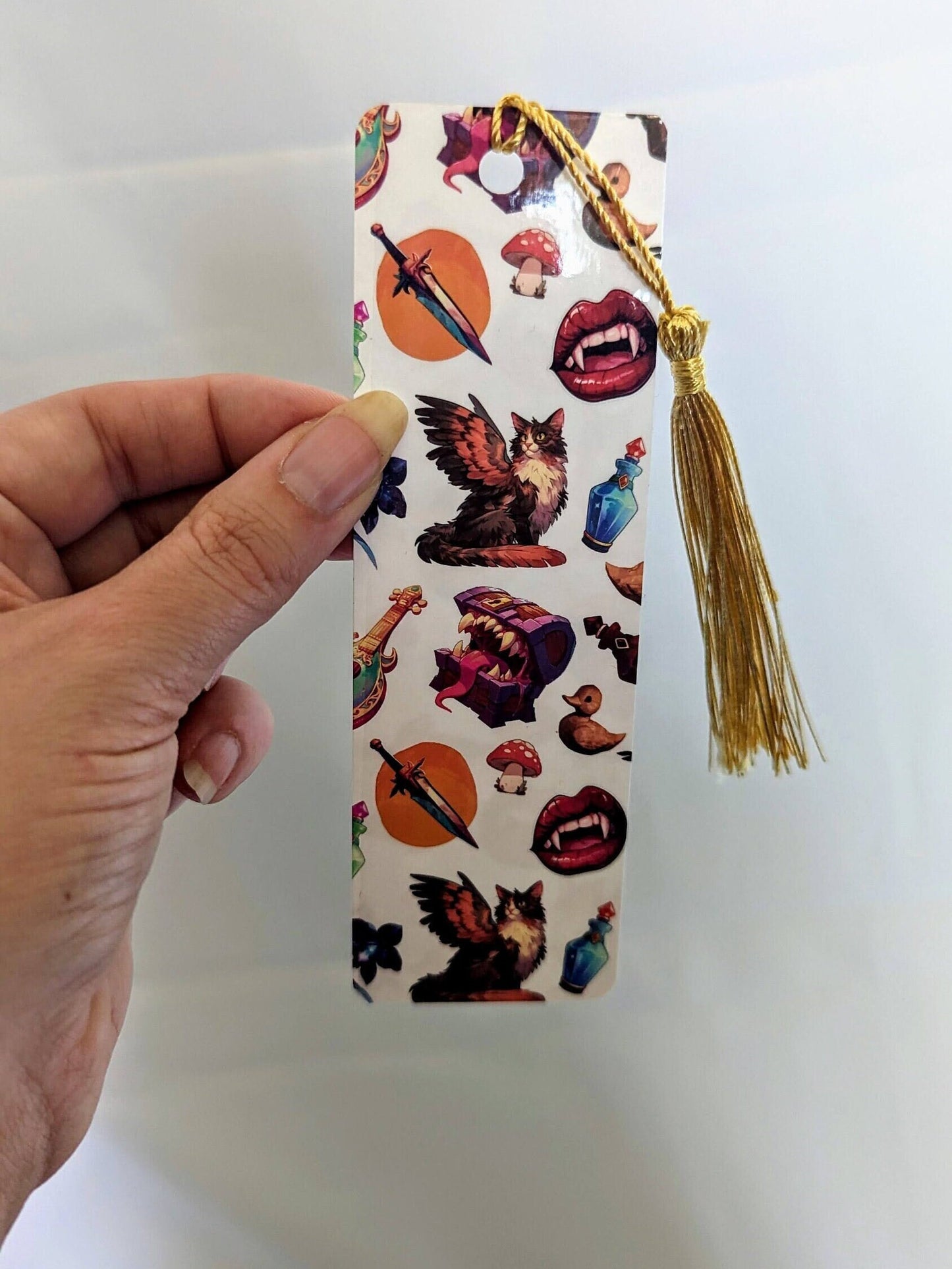 Patterned Dungeons and dragons game inspired bookmark