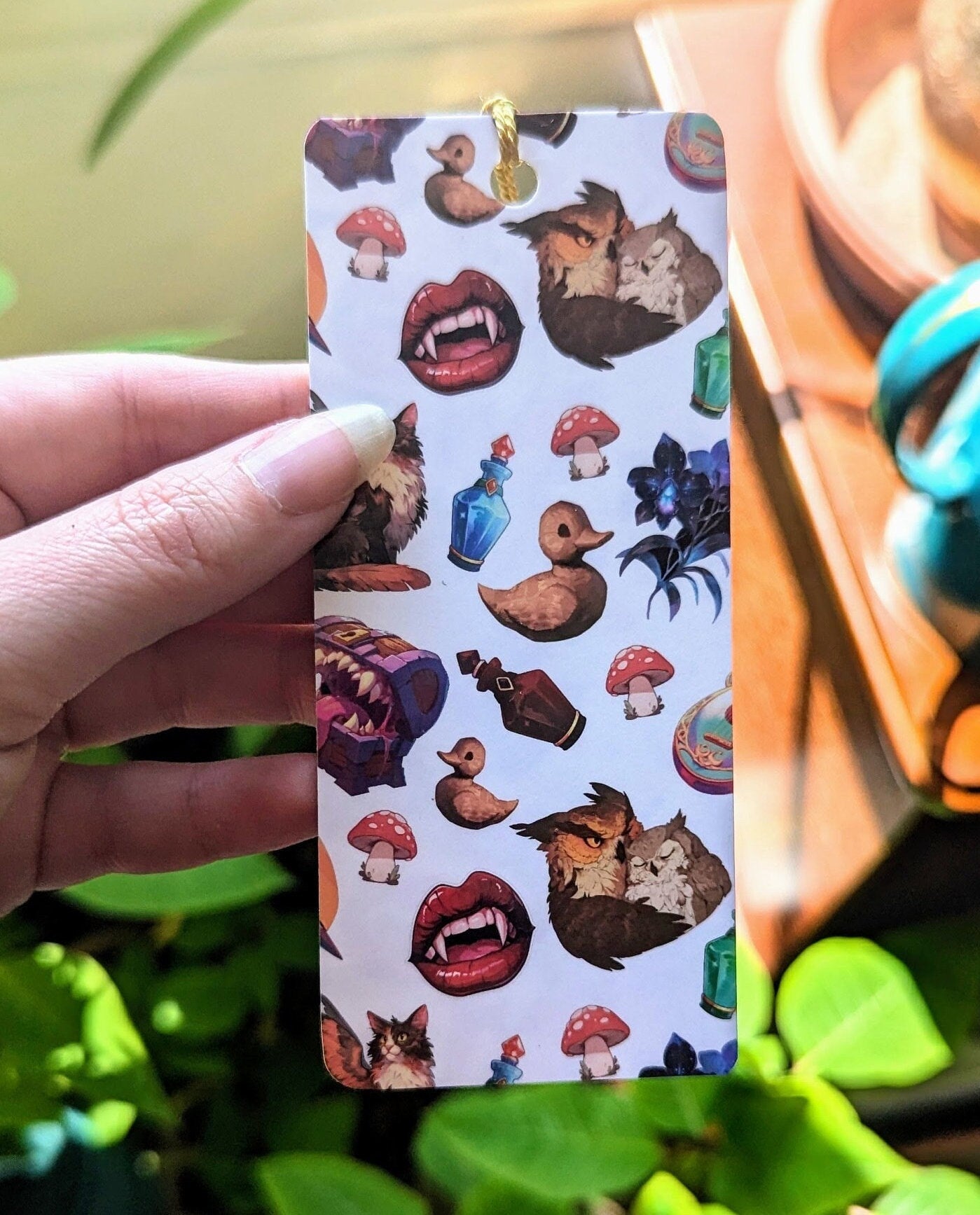 Patterned Dungeons and dragons game inspired bookmark