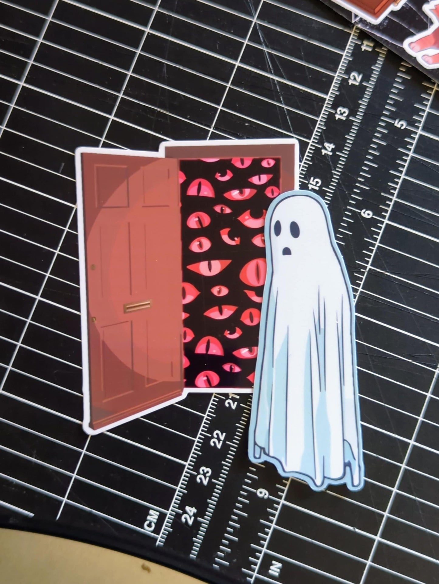 Spooky eyes in the Doorway | vinyl sticker | waterproof