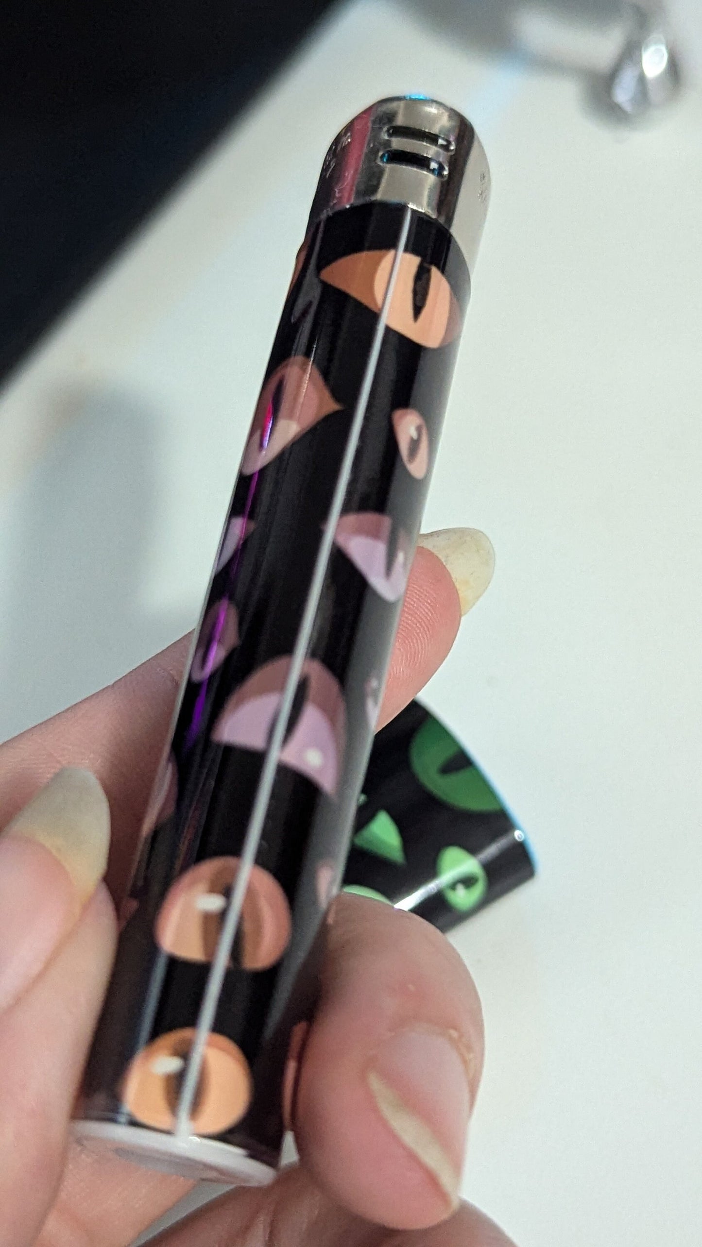 Patterned lighter wrap | customize your lighters | spooky Halloween pattern | eyes in the dark