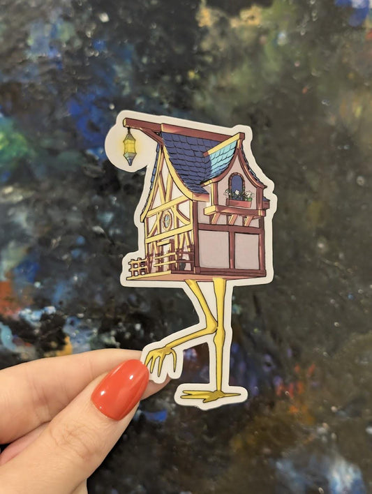 Baba Yaga's house sticker | spooky chicken house | witch spooky cottage core | grandmothers house