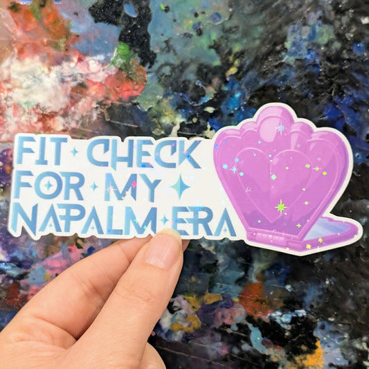 Fit Check shell compact mirror sticker | k-pop themed | Demon Hunter
