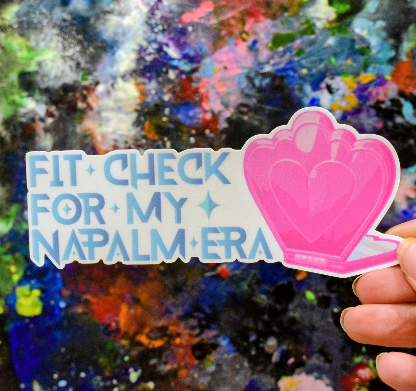Fit Check shell compact mirror sticker | k-pop themed | Demon Hunter